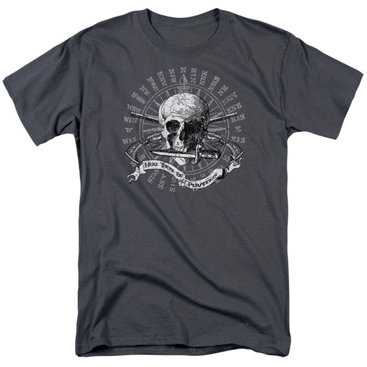 Here There Be Pirates - Short Sleeve Adult 18 - 1 - Charcoal T-shirt