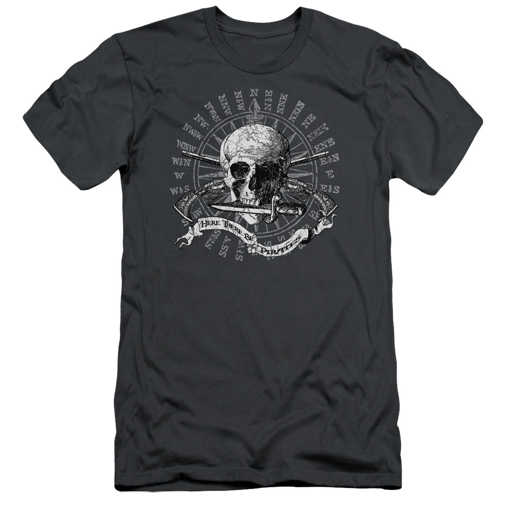 HERE THERE BE PIRATES -   ADULT 30/1 - CHARCOAL T-Shirt