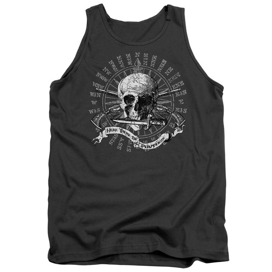 Here There Be Pirates - Adult Tank - Charcoal