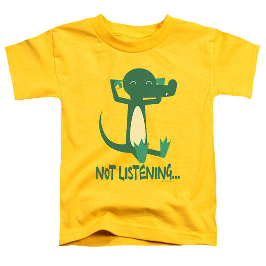 Not Listening - Short Sleeve Toddler Tee - Yellow T-shirt