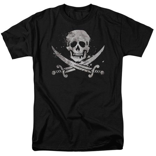 Distressed Jolly Roger - Short Sleeve Adult 18 - 1 - Black T-shirt