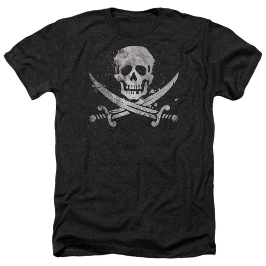 Distressed Jolly Roger - Adult Heather-black