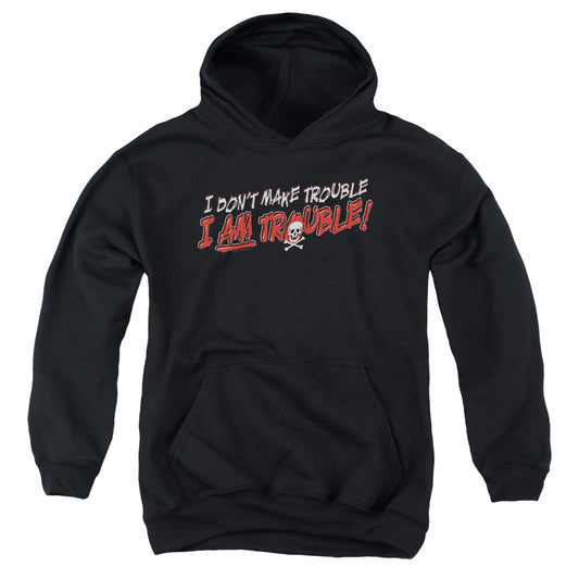 I Am Trouble-youth Pull-over Hoodie - Black