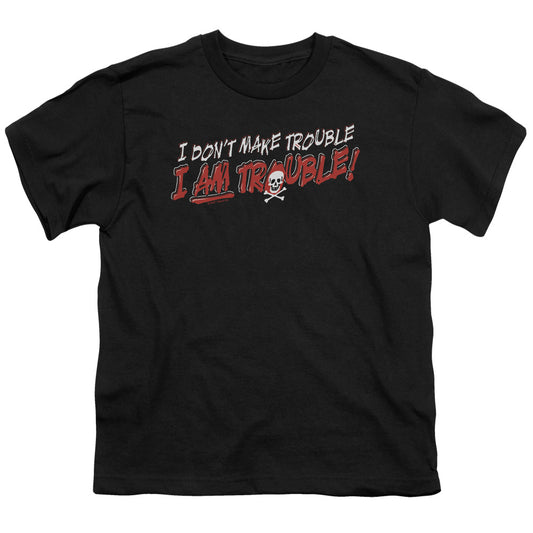 I Am Trouble - Short Sleeve Youth 18 - 1 - Black T-shirt