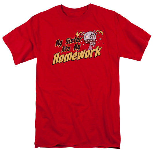 My Sister Ate My Homework - Short Sleeve Adult 18 - 1 - Red T-shirt