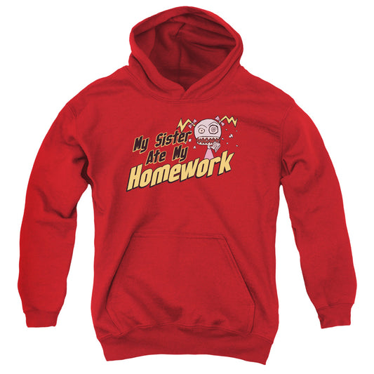 My Sister Ate My Homework - Youth Pull-over Hoodie - Red