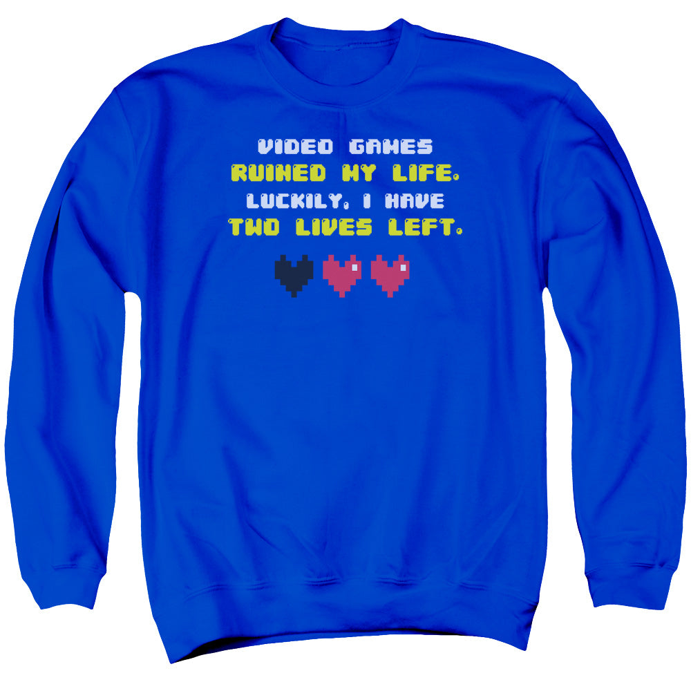 Two Lives Left - Adult Crewneck Sweatshirt - Royal Blue