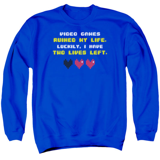 Two Lives Left - Adult Crewneck Sweatshirt - Royal Blue
