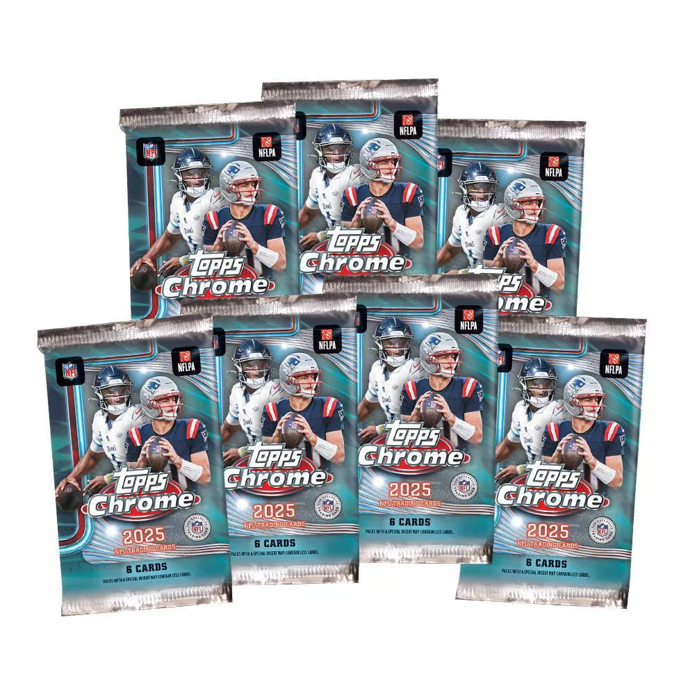 2025 Topps NFL Chrome Football Trading Card Mega Box