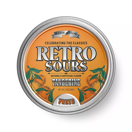 Retro Sours Tangerine Candy Tin