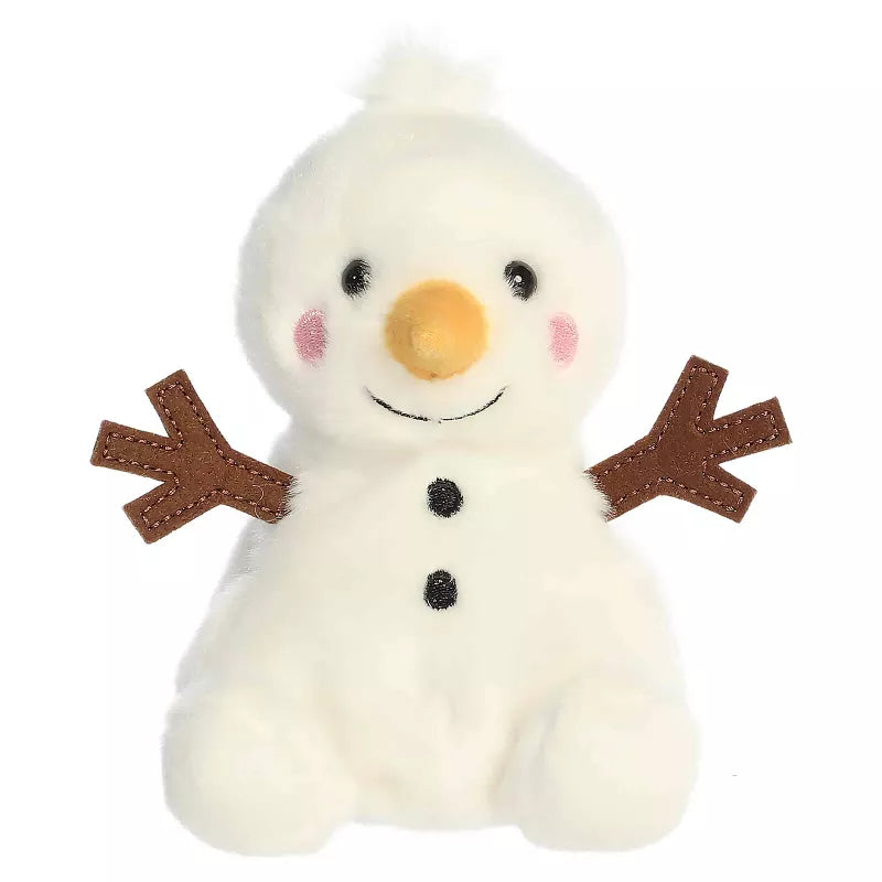 Aurora Mini Twig Snowman Palm Pals Festive Stuffed Animal White 5"