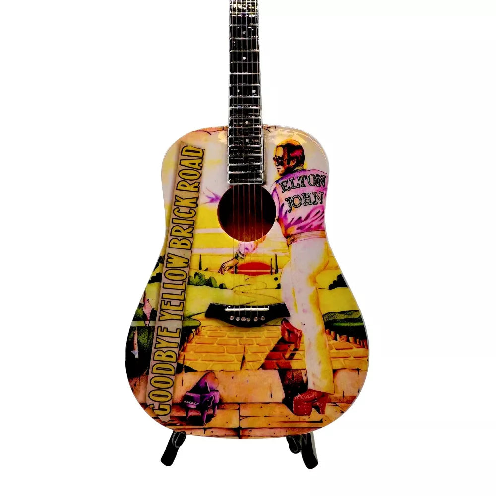 The Mini Axe - Elton John - Goodbye Yellow Brick Road Mini Guitar Replica Collectible