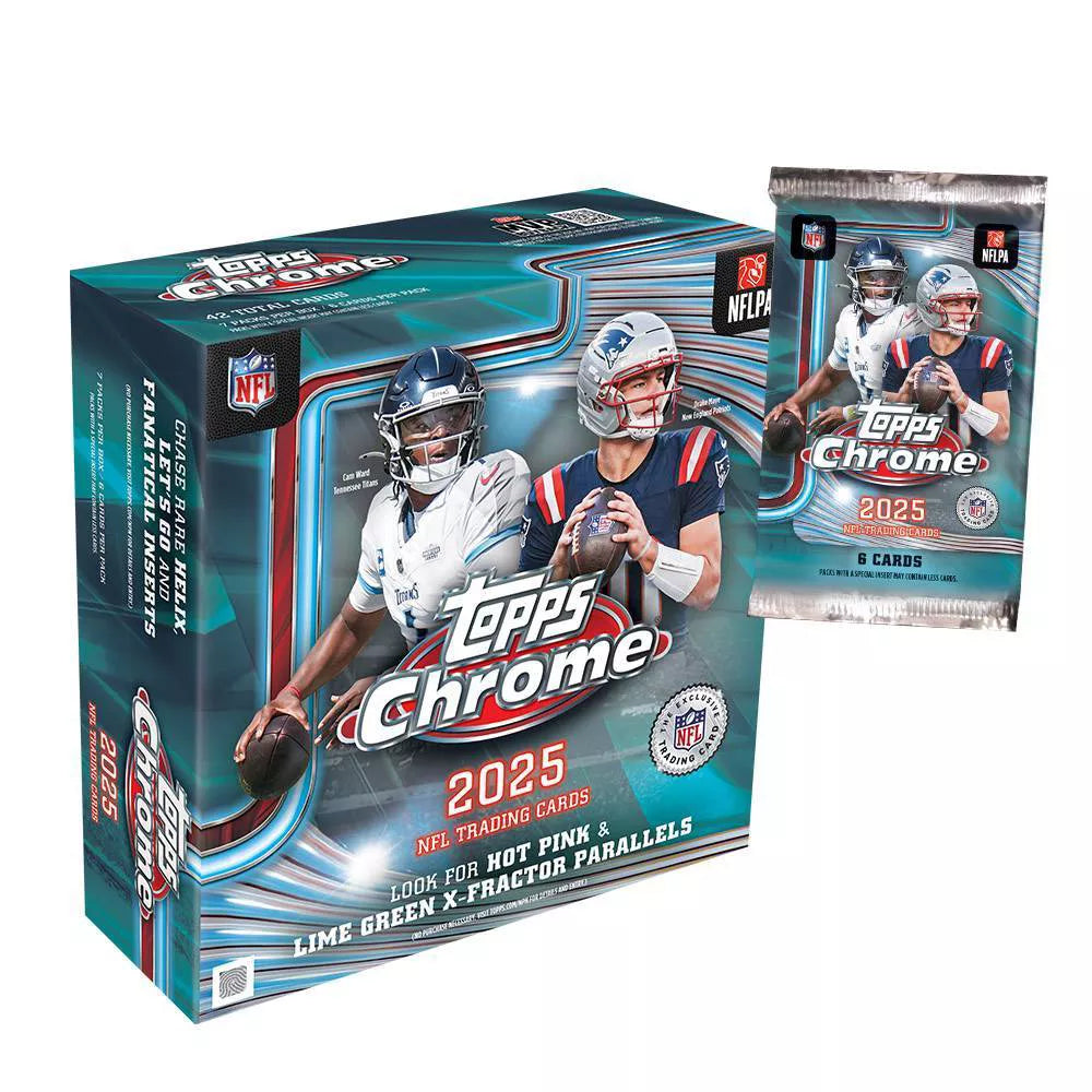 2025 Topps NFL Chrome Football Trading Card Mega Box