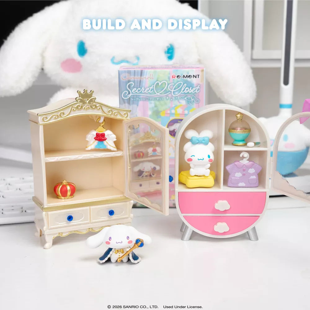 Hamee RE-MENT Sanrio Characters Blind Box Mini Figures Diorama Miniature Collectible Set (Cinnamoroll Secret Closet) - 1 Pc. Blind Box