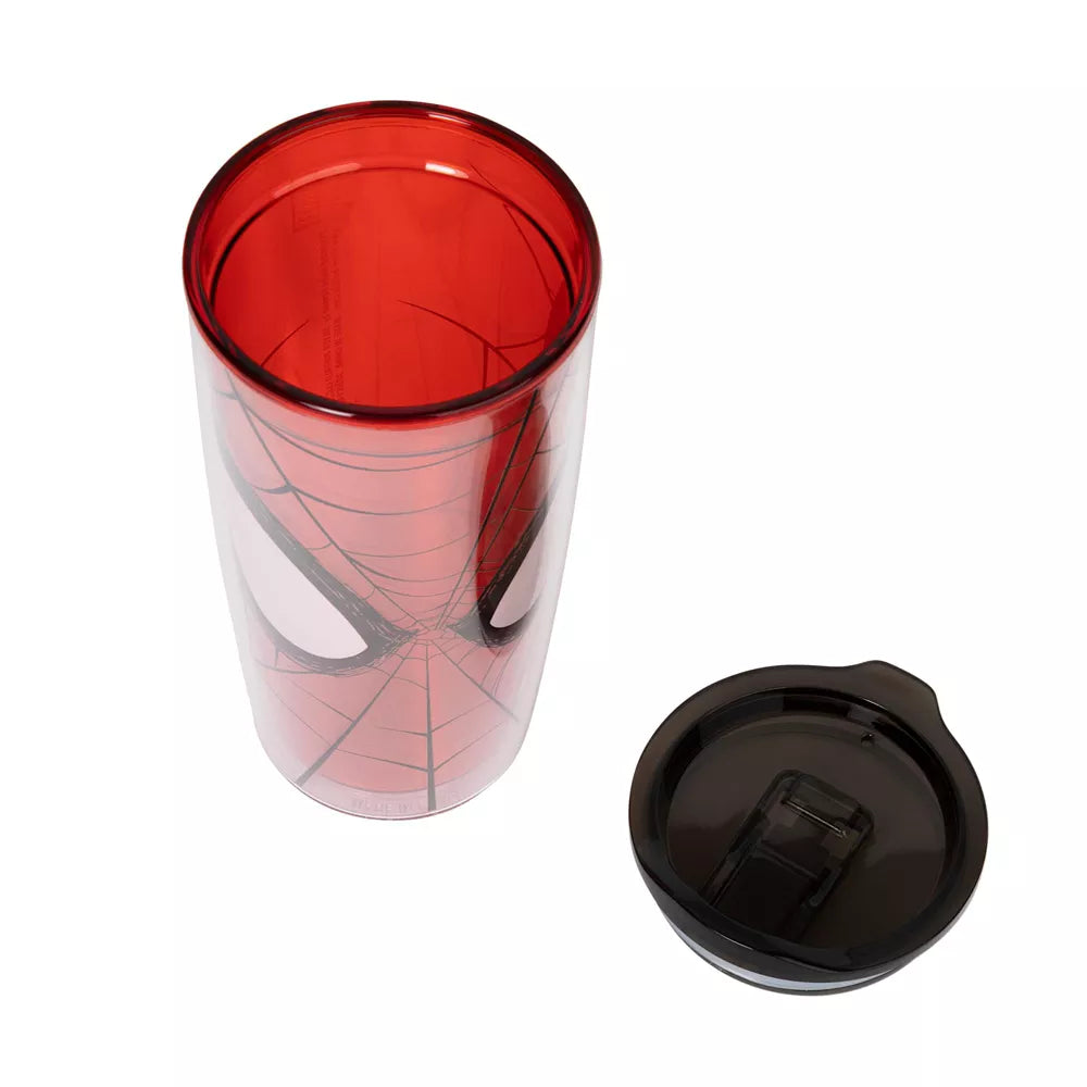 Marvel Spider-Man Face Plastic 20oz Travel Tumbler With Lid