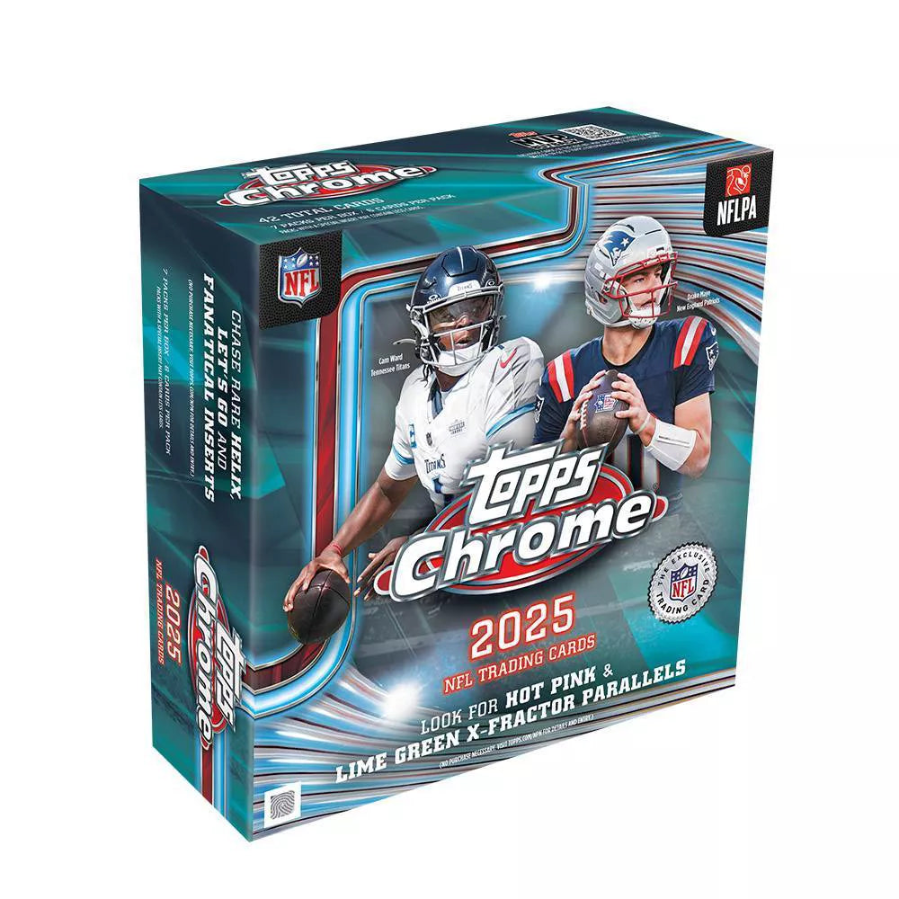 2025 Topps NFL Chrome Football Trading Card Mega Box