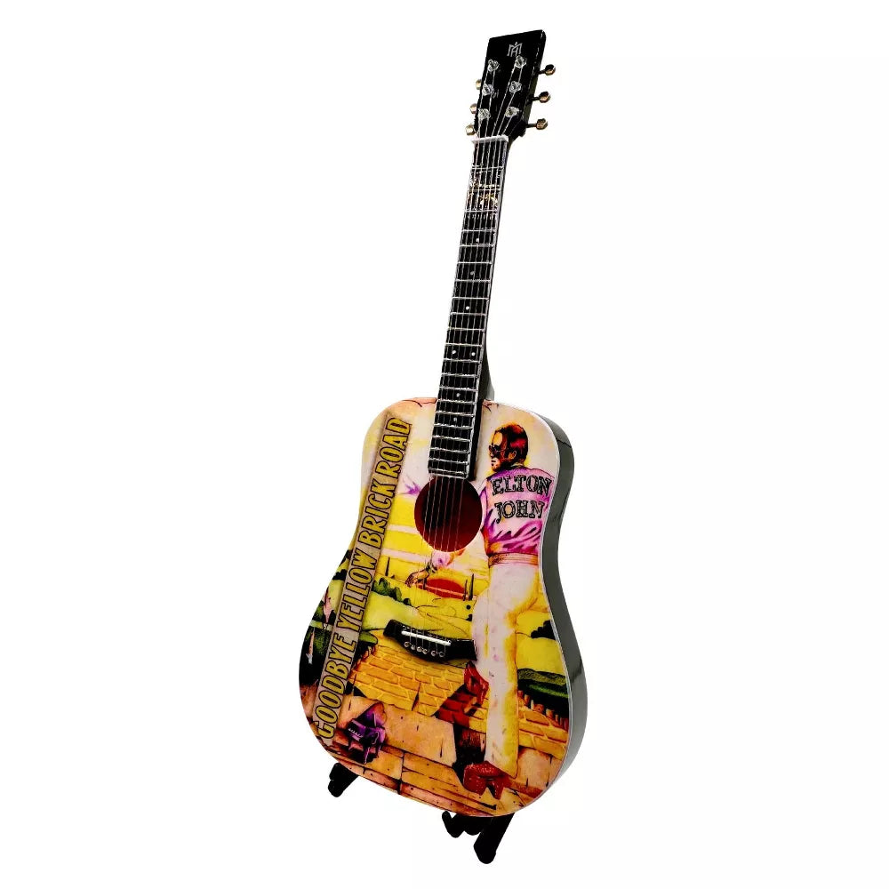 The Mini Axe - Elton John - Goodbye Yellow Brick Road Mini Guitar Replica Collectible