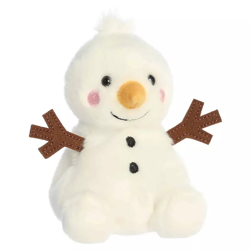 Aurora Mini Twig Snowman Palm Pals Festive Stuffed Animal White 5"