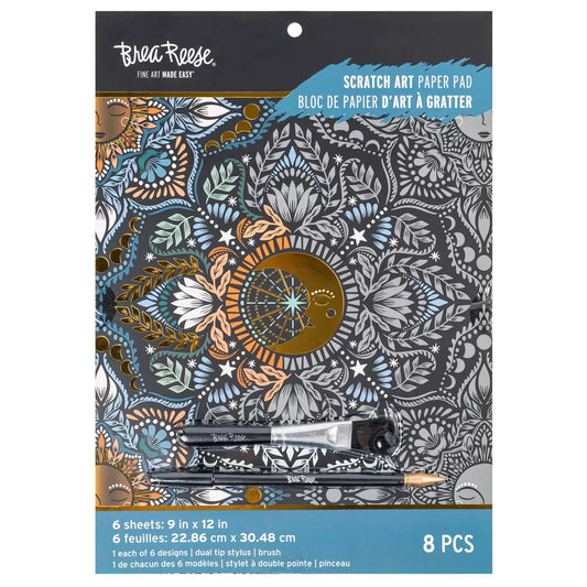 Brea Reese: Scratch Art Paper Pad - Moon & Sun