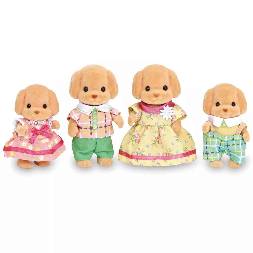 Calico Critters Toy Poodle Family, Set of 4 Collectible Doll Figures