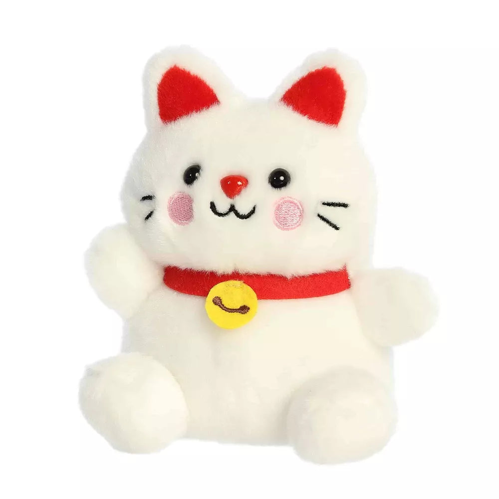 Kota Lucky Cat Palm Pals Adorable Stuffed Animal White 5"