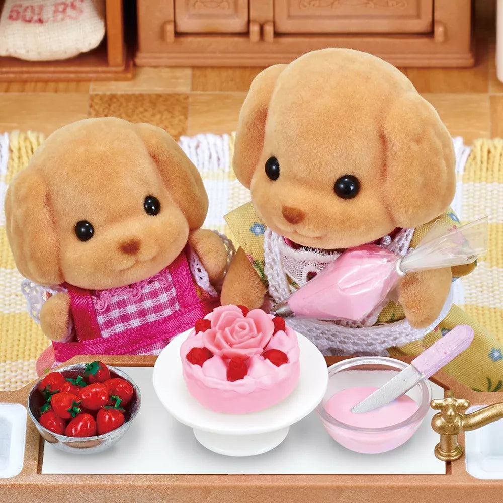 Calico Critters Toy Poodle Family, Set of 4 Collectible Doll Figures