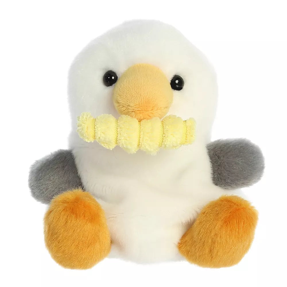Aurora Mini Buoy Seagull With Fry Palm Pals Adorable Stuffed Animal White 4.5"