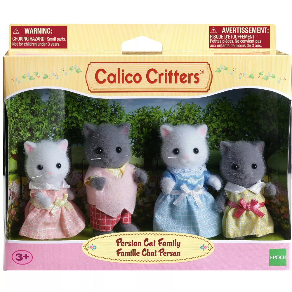 Calico Critters Persian Cat Family, Set of 4 Collectible Doll Figures