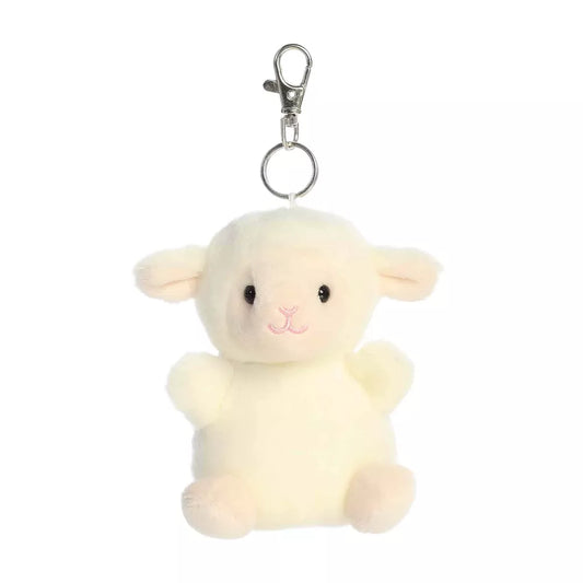 Mini Woolly Lamb Palm Pals Adorable Clip-On White 4" Plush