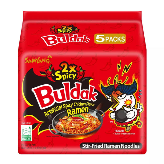 Samyang Buldak 2X Spicy Chicken Stir Fried Ramen Noodles - 5ct/24.7oz