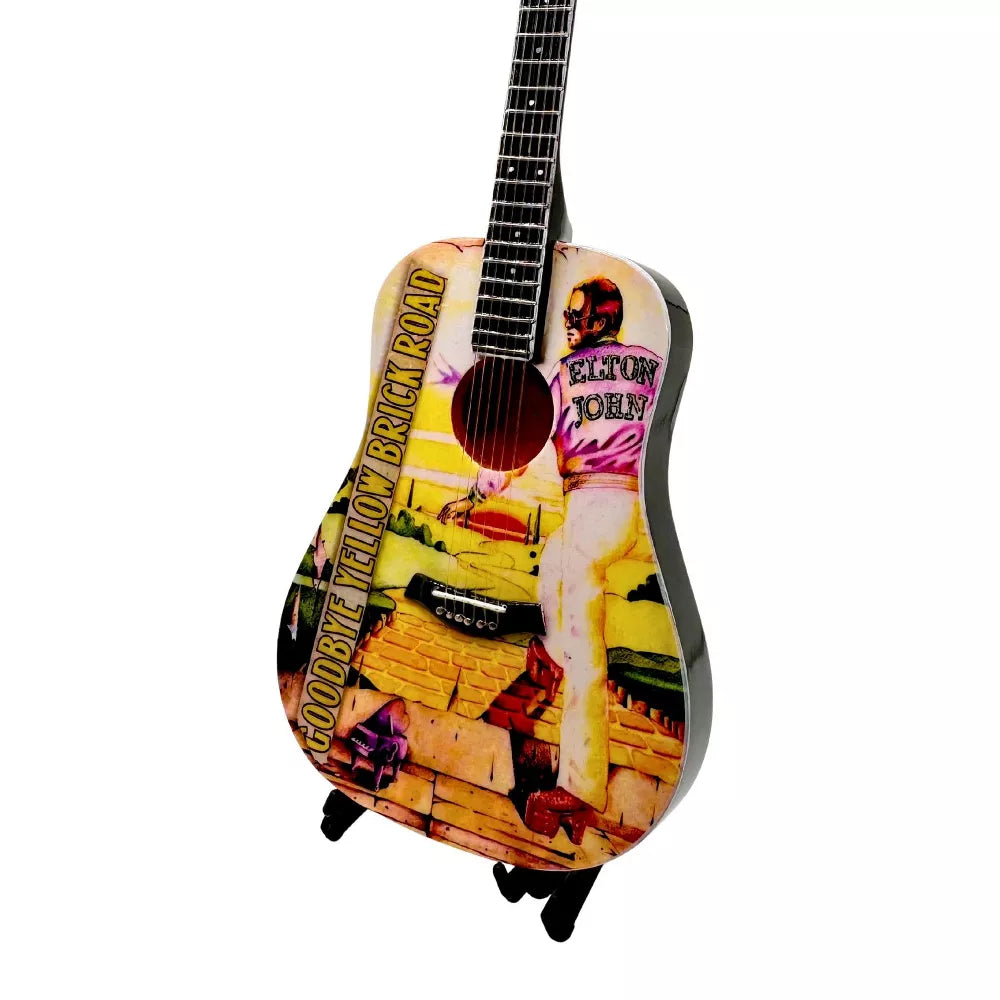 The Mini Axe - Elton John - Goodbye Yellow Brick Road Mini Guitar Replica Collectible
