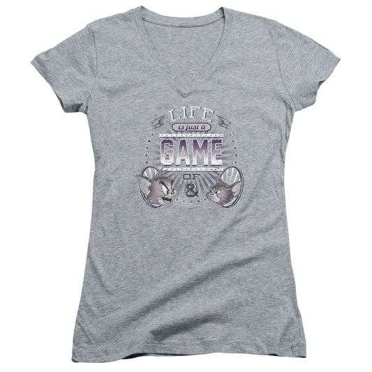 Tom And Jerry - Life Is A Game-junior V-neck - Athletic Heather