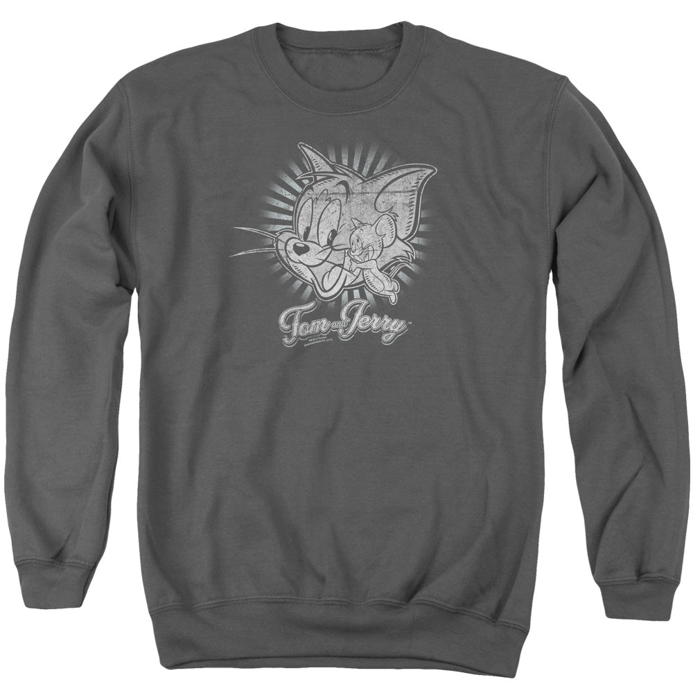Tom And Jerry - Classic Pals - Adult Crewneck Sweatshirt - Charcoal