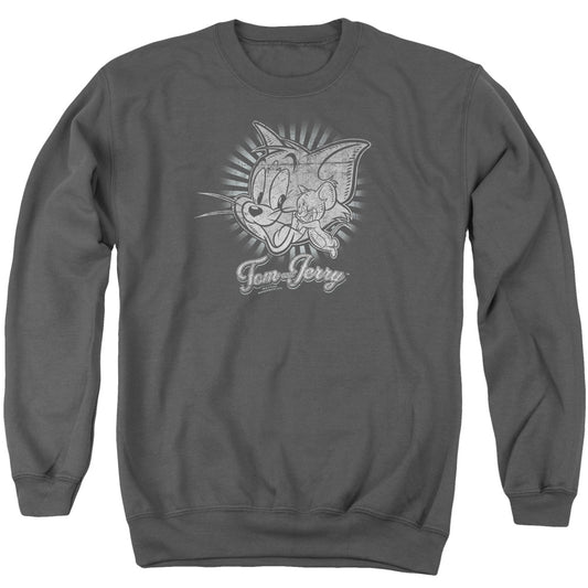 Tom And Jerry - Classic Pals - Adult Crewneck Sweatshirt - Charcoal