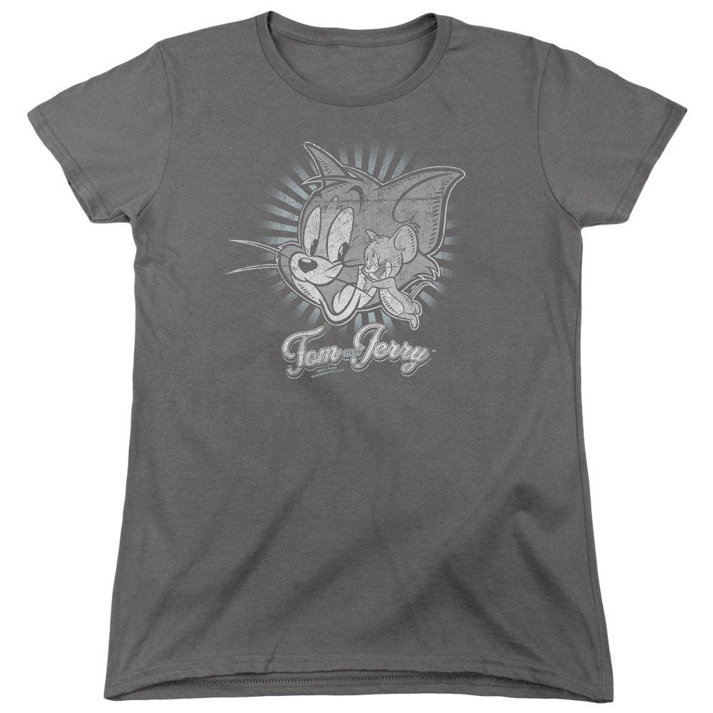 Tom And Jerry - Classic Pals - Short Sleeve Womens Tee - Charcoal T-shirt