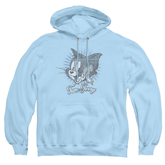 Tom And Jerry - Classic Pals - Adult Pull-over Hoodie - Light Blue