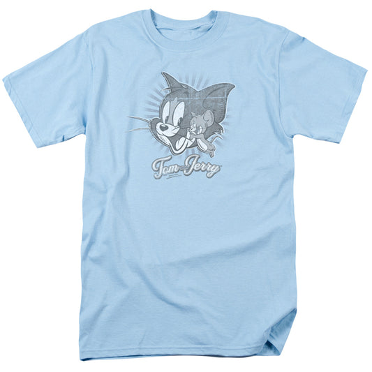 Tom And Jerry - Classic Pals - Short Sleeve Adult 18/1 - Light Blue T-shirt