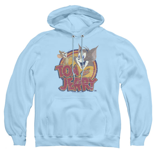 Tom And Jerry - Water Damaged - Adult Pull-over Hoodie - Light Blue