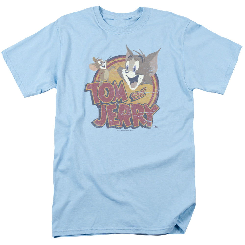 Tom And Jerry - Water Damaged - Short Sleeve Adult 18/1 - Light Blue T-shirt