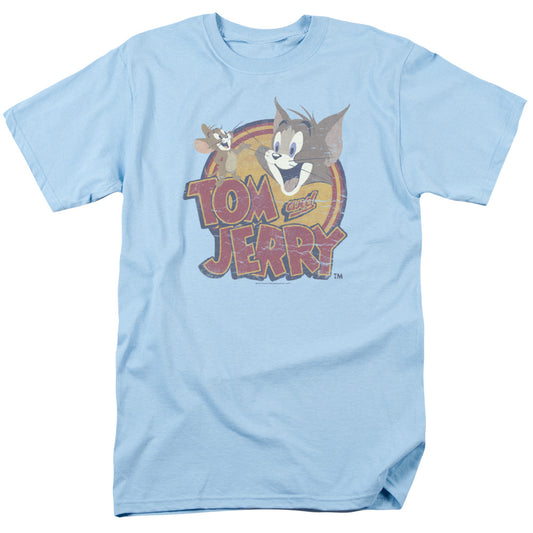 Tom And Jerry - Water Damaged - Short Sleeve Adult 18/1 - Light Blue T-shirt