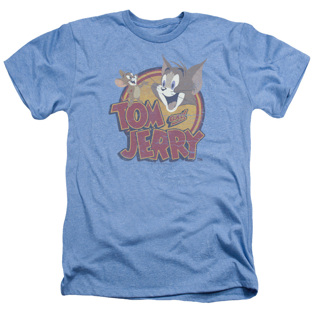 Tom And Jerry - Water Damaged - Adult Heather - Light Blue