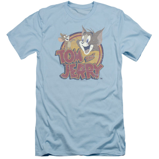 Tom And Jerry - Water Damaged - Short Sleeve Adult 30/1 - Light Blue T-shirt