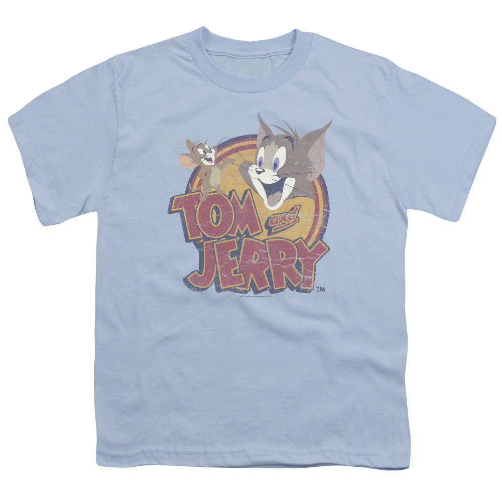 Tom And Jerry - Water Damaged - Short Sleeve Youth 18/1 - Light Blue T-shirt