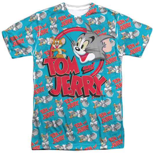 Tom And Jerry - Double Trouble - Short Sleeve Adult Poly Crew - White T-shirt