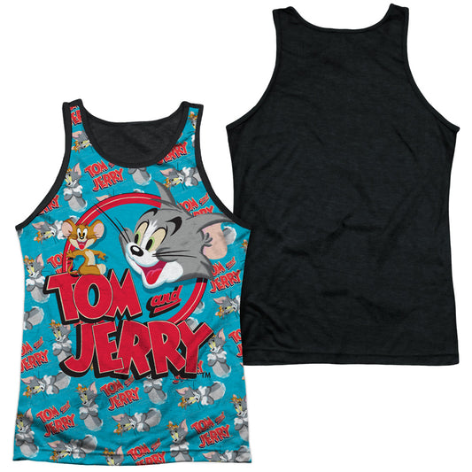Tom And Jerry - Double Trouble - Adult Poly Tank Top Black Back - White