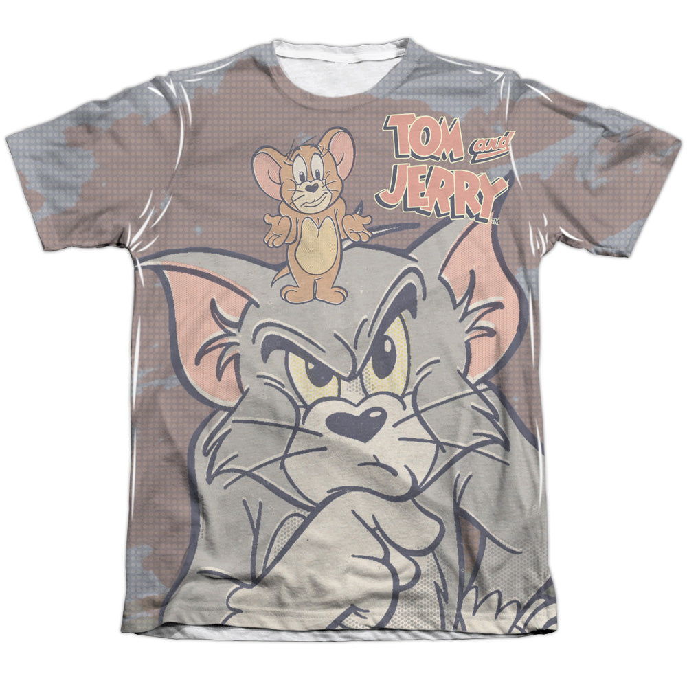 Tom And Jerry - Up To No Good - Adult Poly/cotton Short Sleeve Tee - White T-shirt