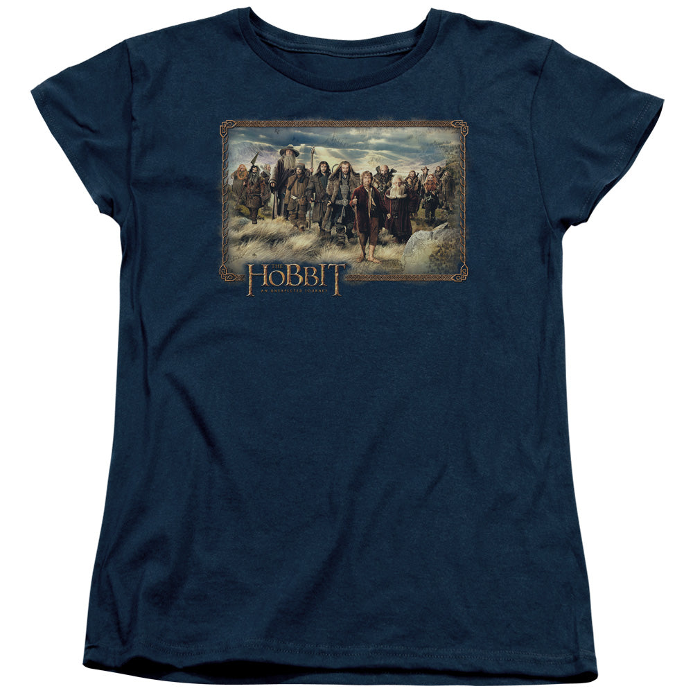 The Hobbit - Hobbit & Company - Short Sleeve Womens Tee - Navy T-shirt