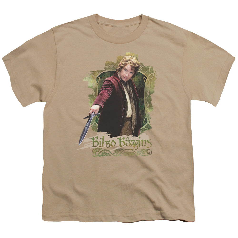 The Hobbit - Bilbo Baggins - Short Sleeve Youth 18/1 - Sand T-shirt