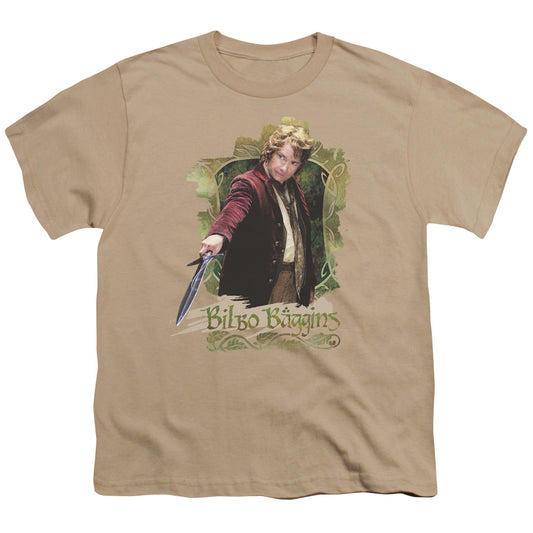The Hobbit - Bilbo Baggins - Short Sleeve Youth 18/1 - Sand T-shirt