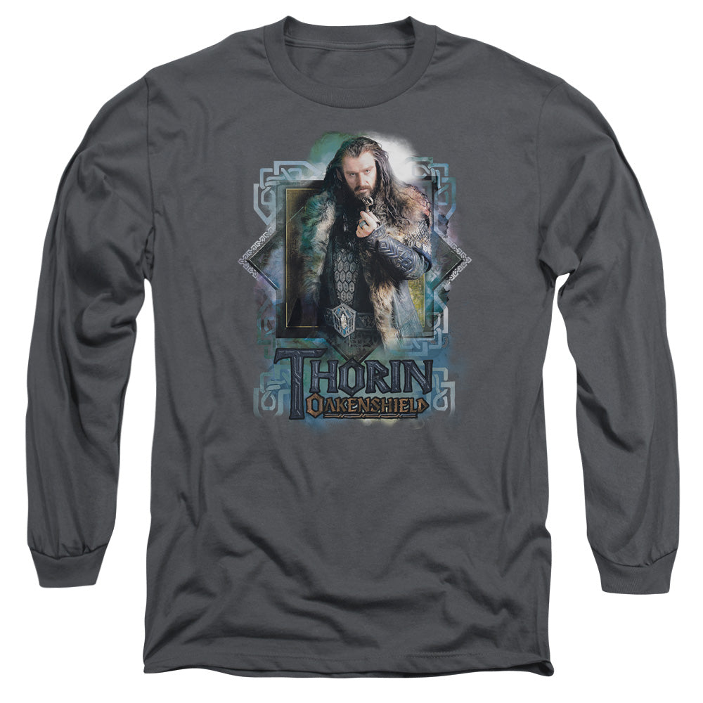 The Hobbit - Thorin Oakenshield - Long Sleeve Adult 18/1 - Charcoal T-shirt